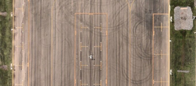 An ariel view of a runway